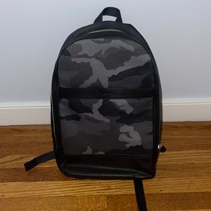 Mens Coach Gray Camo Travel Backpack with Laptop Pocket